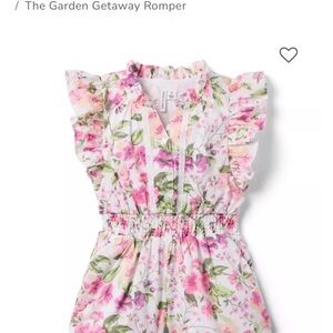 Janie and Jack Pink Floral Ruffle Romper